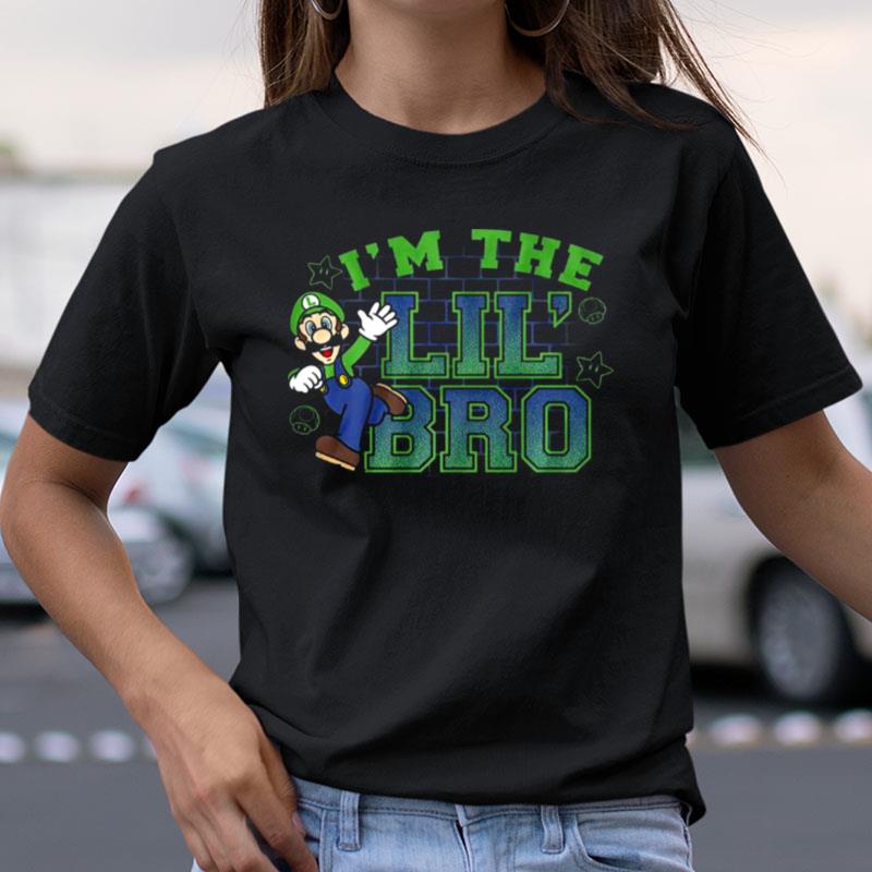 Super Mario Im The Lil Bro Luigi Action Pose Green Shirts