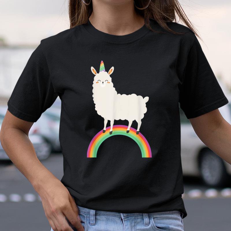 Unicorn Sheep Animal On A Rainbow Bridge Back To Shool Shirts