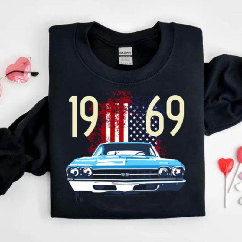 Us Flag 1969 Chevelle Car Shirts