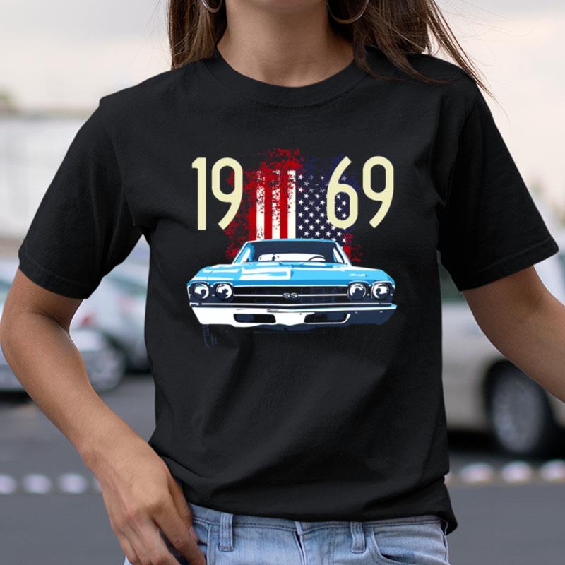 Us Flag 1969 Chevelle Car Shirts