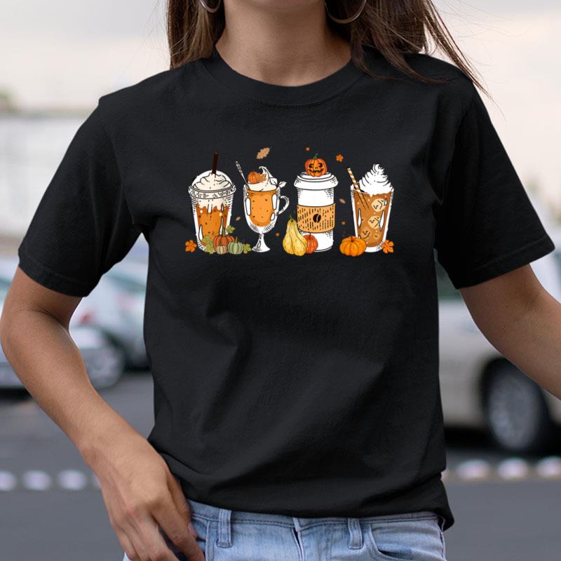 Vintage Fall Coffee Pumpkin Latte Drinks Autumn Thanksgiving Shirts